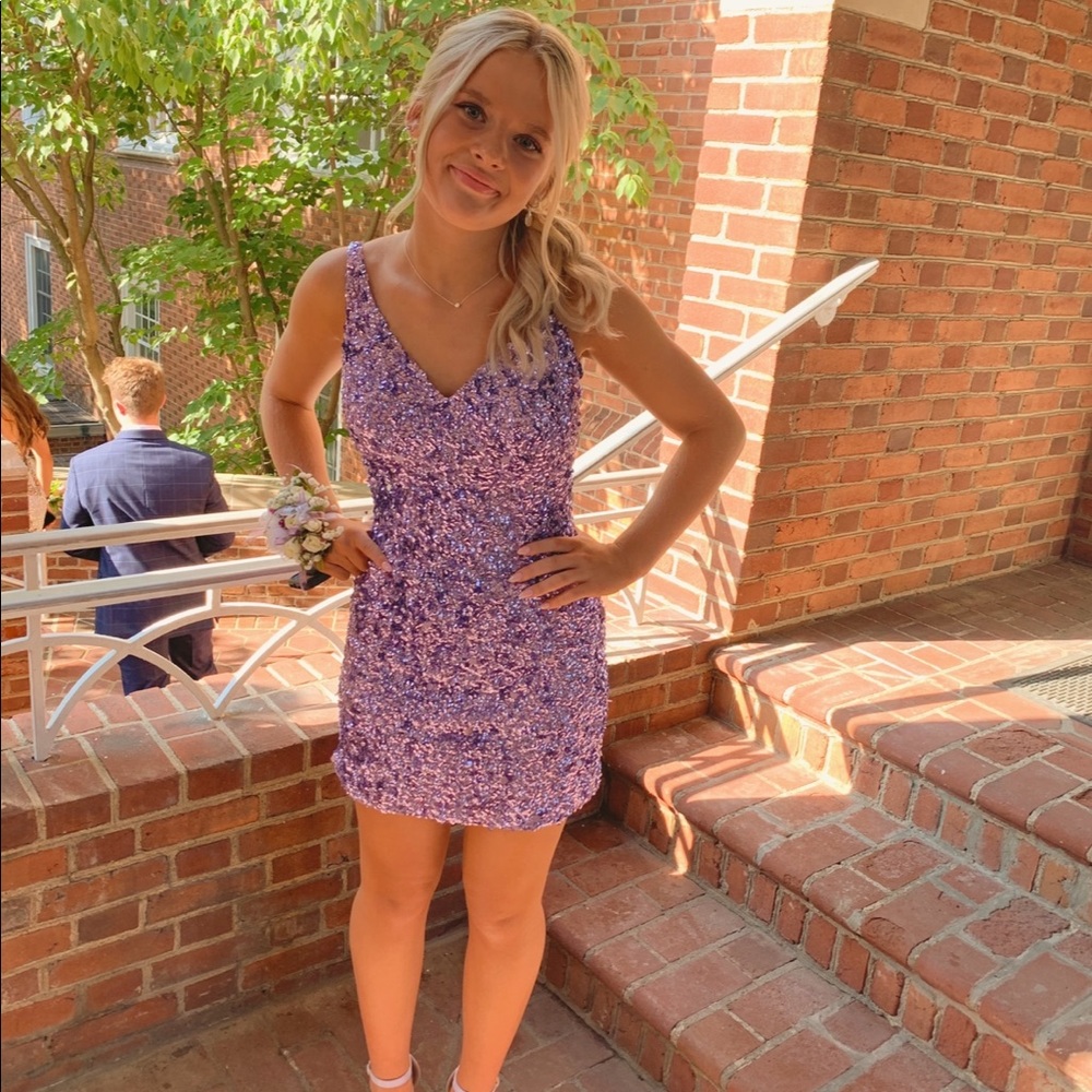 Sherri Hill Purple Homecoming dress